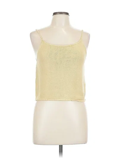 Pre-owned Abercrombie & Fitch Sleeveless Top Yellow Sweetheart Neckline Tops