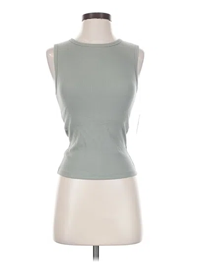 Abercrombie & Fitch Bra-free Rib High Neck Tank In Gray