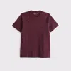 Abercrombie & Fitch Slim Polished Signature Icon Tee In Burgundy
