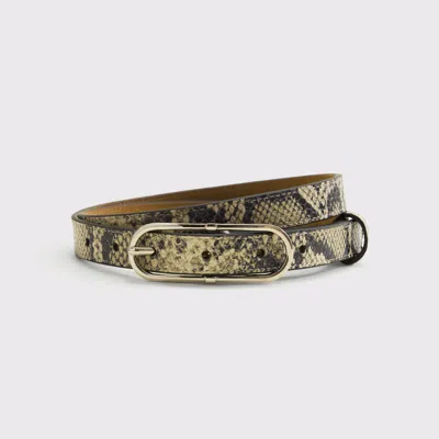 Abercrombie & Fitch Snake-effect Leather Belt In Multi