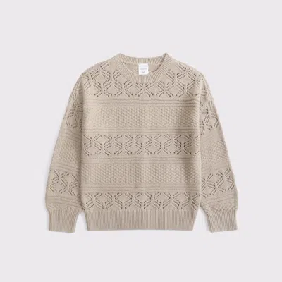 Abercrombie & Fitch Kids' Stitched Crew Sweater In Neutral