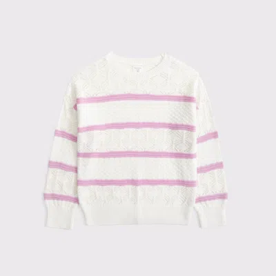 Abercrombie & Fitch Kids' Stitched Crew Sweater In White