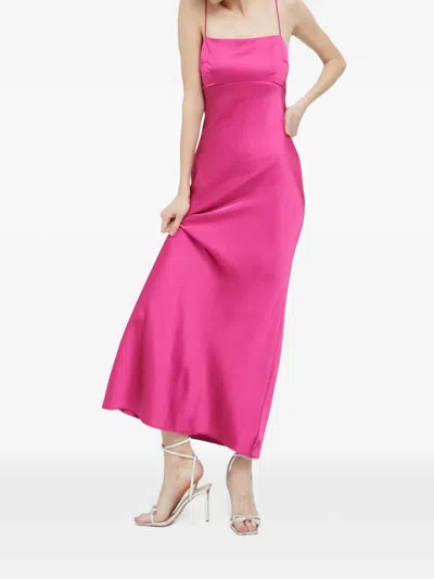 Abercrombie & Fitch Strap Open-back Maxi Dress In Pink