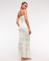 Abercrombie & Fitch Strapless Crochet-style Maxi Dress In White