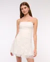 Abercrombie & Fitch Strapless Lace Mini Dress In White