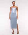 Abercrombie & Fitch Strapless Sequin Midi Dress In Blue