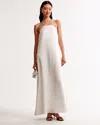 Abercrombie & Fitch Strapless Trapeze Maxi Dress In White