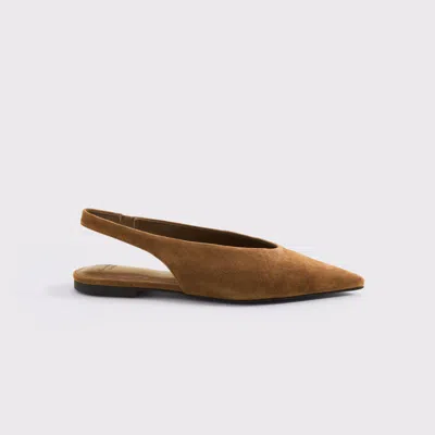 Abercrombie & Fitch Suede Slingback Flat In Tan