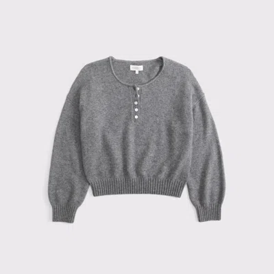 Abercrombie & Fitch Sunday Henley Sweater In Gray