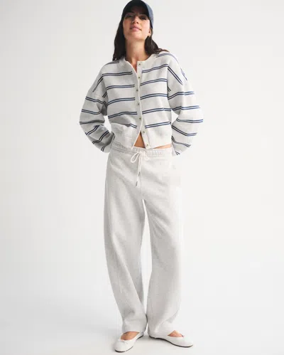 Abercrombie & Fitch Sunday High Rise Forward Seam Barrel Sweatpant In Gray