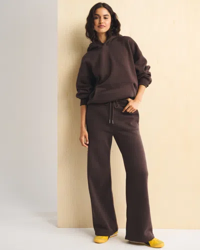 Abercrombie & Fitch Sunday High Rise Wide Leg Sweatpant In Black Walnut