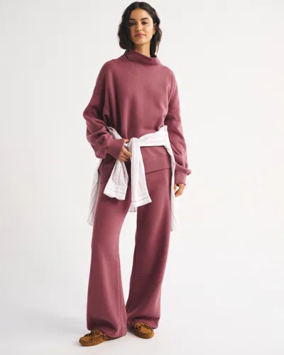Abercrombie & Fitch Sunday High Rise Wide Leg Sweatpant In Cool Blush