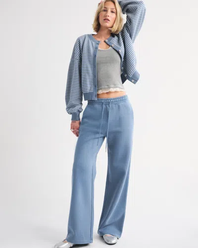 Abercrombie & Fitch Sunday High Rise Wide Leg Sweatpant In Blue