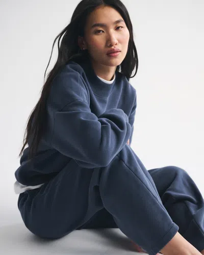 Abercrombie & Fitch Sunday Mockneck Crew In Blue