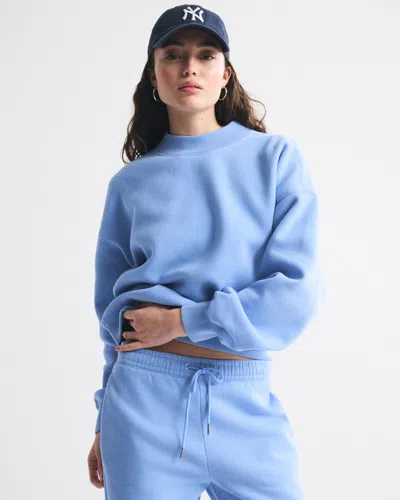 Abercrombie & Fitch Sunday Mockneck Crew In Blue