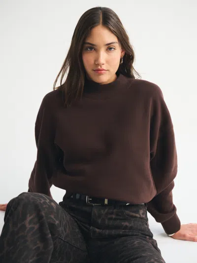 Abercrombie & Fitch Sunday Mockneck Crew In Brown