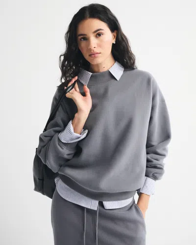 Abercrombie & Fitch Sunday Mockneck Crew In Gray