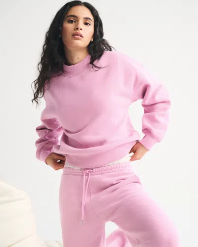 Abercrombie & Fitch Sunday Mockneck Crew In Pink