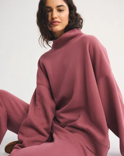 Abercrombie & Fitch Sunday Oversized Funnel Neck Sweatshirt In Pink