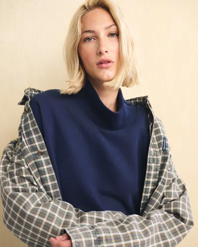 Abercrombie & Fitch Sunday Oversized Funnel Neck Sweatshirt In Blue