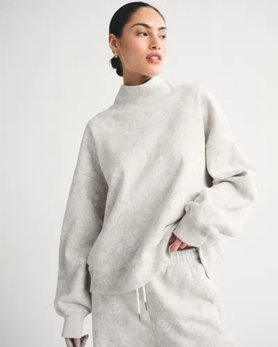 Abercrombie & Fitch Sunday Oversized Funnelneck Sweatshirt In White