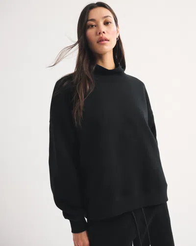 Abercrombie & Fitch Sunday Oversized Funnel-neck Sweatshirt In Black