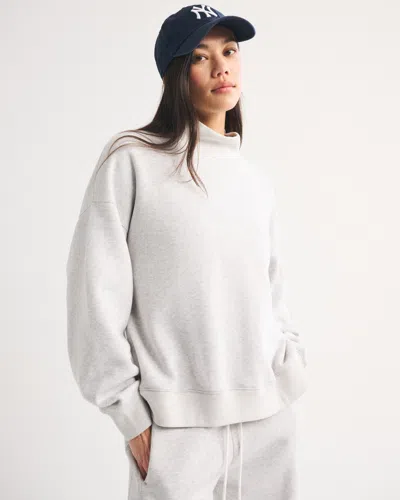 Abercrombie & Fitch Sunday Oversized Funnel-neck Sweatshirt In White