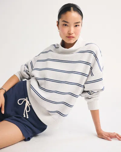 Abercrombie & Fitch Sunday Oversized Funnel-neck Sweatshirt In White