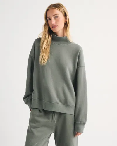 Abercrombie & Fitch Sunday Oversized Funnel-neck Sweatshirt In Green