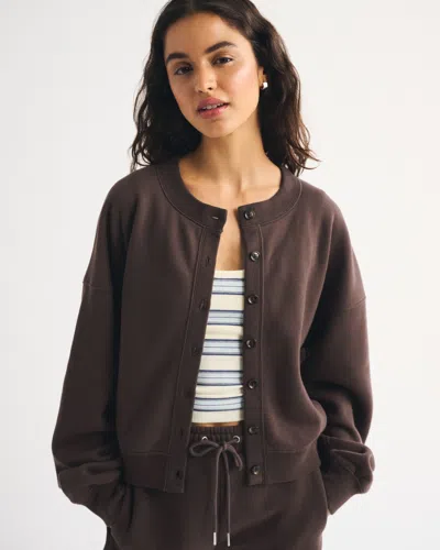 Abercrombie & Fitch Sunday Shrunken Cardigan In Brown