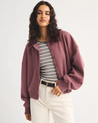 Abercrombie & Fitch Sunday Shrunken Cardigan In Purple