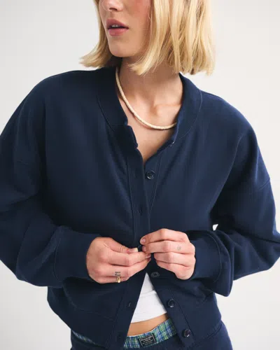 Abercrombie & Fitch Sunday Shrunken Cardigan In Blue