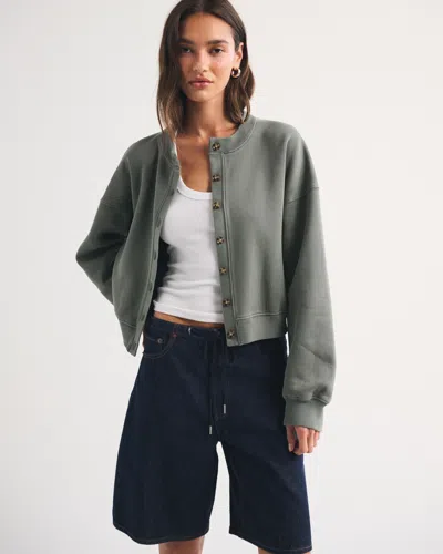 Abercrombie & Fitch Sunday Shrunken Cardigan In Green