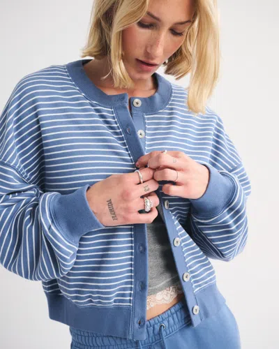 Abercrombie & Fitch Sunday Shrunken Cardigan In Blue