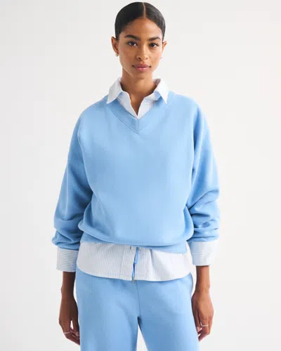 Abercrombie & Fitch Sunday V-neck Sweatshirt In Blue