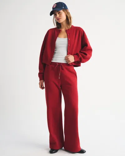 Abercrombie & Fitch Sunday Wide Leg Sweatpant In Red