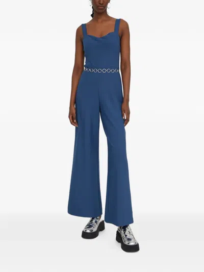 Abercrombie & Fitch Sweetheart-neck Jumpsuit In Blue