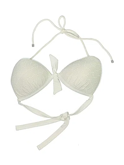 Pre-owned Abercrombie & Fitch Swimsuit Top Ivory Swimwear In White