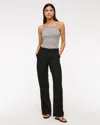 Abercrombie & Fitch Tailored Linen-blend Wide Leg Pant In Black