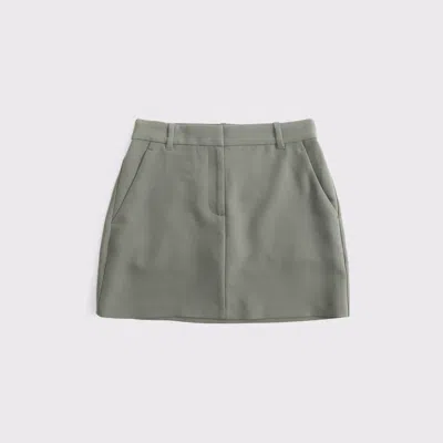 Abercrombie & Fitch Tailored Mini Skort In Olive Gray