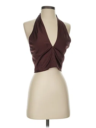 Pre-owned Abercrombie & Fitch Tank Top Brown Halter Neckline Tops