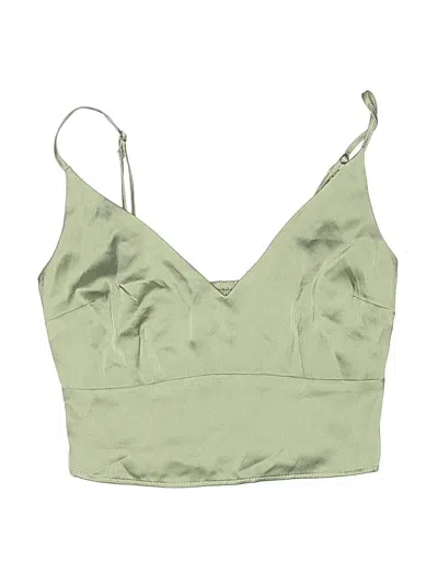 Pre-owned Abercrombie & Fitch Tank Top Green Plunge Neckline Tops
