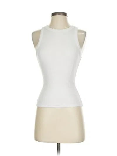 Pre-owned Abercrombie & Fitch Tank Top Ivory Halter Neckline Tops In White