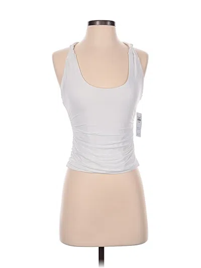Abercrombie & Fitch Tank Top Silver Halter Neckline Tops In White