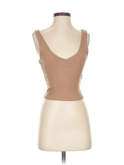 Pre-owned Abercrombie & Fitch Tank Top Tan Strapless Neckline Tops In Brown