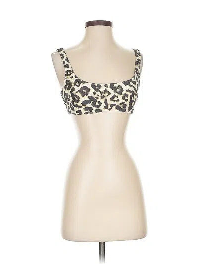 Pre-owned Abercrombie & Fitch Tank Top Tan Strapless Neckline Tops In Brown