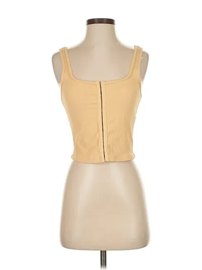 Pre-owned Abercrombie & Fitch Tank Top Tan Strapless Neckline Tops In Brown