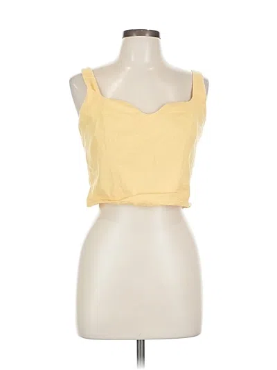 Pre-owned Abercrombie & Fitch Tank Top Yellow Strapless Neckline Tops