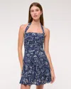 Abercrombie & Fitch The A&f Emerson Drop-waist Halter Mini Dress In Blue