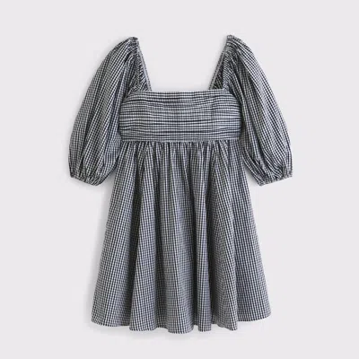 Abercrombie & Fitch The A&f Emerson Poplin Puff Sleeve Mini Dress In Black